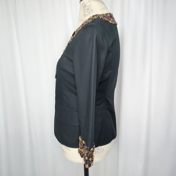 Lafayette 148 Blazer Jacket 0 Black Brown - Picture 4 of 9